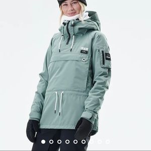 Dope faded green pullover womens snowboard jacket